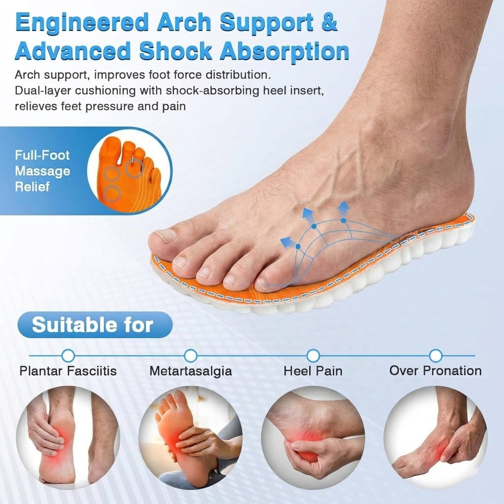Orthotic Comfort Sole Latex Sport Insoles For Men and Women
